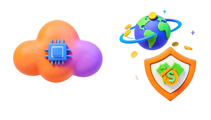 Ilustração de API, globo e segurança
